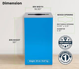 Commercial Indoor Recycle Bin with Lid - 29 Gallon Blue Recycle Bin Recycle Trash Can Office Recycling Bins
