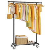 HYSEYY Clothes Rack, Clothing Rack for Hanging Clothes, Rolling Garment Rack Sturdy Coat Rack Portable Wardrobe Rack Metal Closet Rack, Black