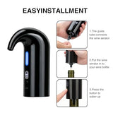 Electric Wine Aerator Dispenser Set – Automatic Wine Decanter & Pourer with LED Display, 200ml Smart Pour Control, Rechargeable Wine Pump & Stopper