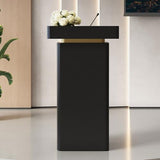 Bcofo Heavy Duty Metal Speech Stand Podium Lectern with Storage Shelves