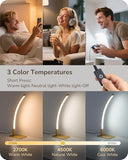 Table Lamp, Modern Bedside Lamp with 3 Color Temperature & Stepless Dimming