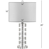 Clear Crystal 25-inch Bedroom Living Room Home Office Desk Nightstand Table Lamp Set of 2 (LED Bulbs Included) Safavieh