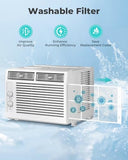 Electactic 5000 BTU Window Air Conditioner AC Unit, Cool up to 150 Sq.Ft., Adjustable Cooling & Fan Modes, Install Kit, Energy Saving, Air Conditioner Window Unit for Bedroom, Apartment, Living Room