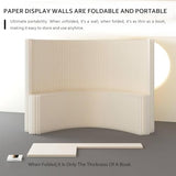 ZLGONRL Paper Room Divider Freestanding Paper Partition Wall Foldable Papers Room Dividers with Shelves Wall Privacy Screens for Office Home