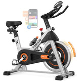 YOSUDA Exercise Bike, Brake Pad Stationary Bike for Home with Exclusive App, Magnetic Indoor Cycling Bike with 300 lb Weight Capacity, Low Noise, Magnetic-Black