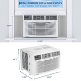 GarveeHome 8000 BTU Window Air Conditioner with Remote Control, Cools up to 350 Sq. Ft, 3 Cooling & Fan Speeds, Quiet Operation, LED Digital Display, Easy Installation, Ideal for Bedroom Office