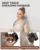 PERLEVI Neck and Shoulder Massager for Pain Relief Deep Tissue-Shiatsu Deep Kneading Massager with Heat to Relieve Neck Shoulder Back Waist Leg Muscle Soreness Fatigue-Relaxation