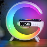 2025 New Mini LED Table Lamp, Wireless Charging Atmosphere Lamp, Bluetooth Speaker, Dimmable Night Light, Bedside Lamp, (White)