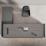 LSIGHTUS Luxury 94 Inch L-Shaped Executive Desk with Lateral File Cabinet