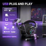 Wired Open Back Gaming Headset, Open Acoustic Audio, Breathable Mesh Fabric, 7.1 Surround Sound, Vibrant RGB