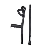 VISIONU Lightweight Foldable Forearm Crutch, Aluminum Walking Stick,Height Adjustable, Ergonomic Handle with Comfortable Grip 2ZG-02BM (Black)