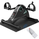 LUBBYGIM Mini Exercise Bike, Under Desk Bike Pedal Exerciser for Seniors & Physical Therapy, Electric Motorized Foot Pedal Machine (Black)