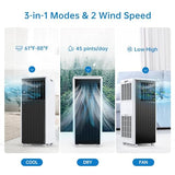 3 in-1 Portable A3 in-1 Portable Air Conditioner - 8,000 BTU for Rooms Up to 350 Sq.Ir Conditioner - 8,000 BTU for Rooms Up to 350 Sq.Ft, Cooling & Fan Modes, 24-Hour Timer, Sleep Mode, Remote Control