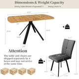 HIPIHOM Extendable Dining Table Set for 6 People