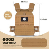 Adjustable Weighted Vest for Men Women – Tactical Vest for Rucking, HIIT & CrossFit, Fits 10x12 Plates, Exercise Vest for Strength Training, Weights Not Included