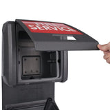 Compost Bin, Charcoal Gray Windshield Washing Service Center, Outdoor Trash Can for Car Dealerships or Stations, Number 02