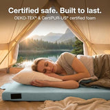 Hazli Matrix AirCell 4 Inch Memory Foam Camping Mattress Pad - Queen Roll Up Mattress for Adults - Double Portable Cot Sleeping Pad-2 Person Floor Mat or Bed Roll - Queen 80" x 60" x 4" Blue