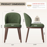 Mid-Century Modern Dining Chairs Set of 4, Upholstered Kitchen Chairs with Solid Wood Legs & Built-in Handle