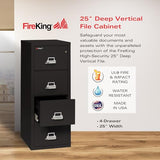 FireKing Fireproof Vertical File Cabinet (4 Letter Sized Drawers, Impact Resistant, Waterproof