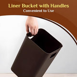 2 Pack Square Modern Trash Can Bedroom, 3Gal/12L Bathroom Trash Can