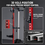 Mikolo Power Cage, 2000LB Power Rack with Independent Dual Pulley System, Multi-Function Home Gym Workout Machine for Cable Crossover (370LBS, Red)
