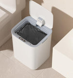 BXFIRS The ABS Smart Trash Can Automatically Opens The Lid for Home Use in The Living Room Kitchen Bedroom Garbage Bin