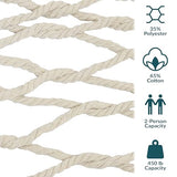 Sunnydaze Cotton Rope Hammock for Outside - 450-Pound Capacity Indoor or Outdoor Hammock with Spreader Bars - Natural
