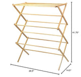 HOME IT Wooden Clothes Drying Rack for Laundry - Collapsible Folding Bamboo Laundry Drying Rack for Drying Clothes - Heavy Duty Pre Assembled