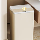 BXFIRS Household Smart Trash Cans are Automatic in The Kitchen Bedroom Bathroom ABS Garbage bin(Beige)