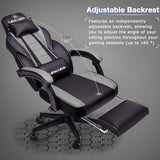 LEMBERI Gaming Chairs with Footrest, Ergonomic Video Game Chairs for Adults, Big and Tall Chair 400lb Weight Capacity