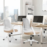 NEO CHAIR Office Desk Computer Gaming Ergonomic Chair with Lumbar Back Support Adjustable Height Swivel Wheels Flip-up Arms (Beige)