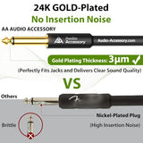 AA AUDIO ACCESSORY Pro Series Guitar Cable 10 ft, 18 AWG 99.99% OFC, Gold-Plated Connector, Low Capacitance Kevlar-Reinforced Straight 1/4 Inch Instrument Cable for Fender Electric Guitar Amp Mogami