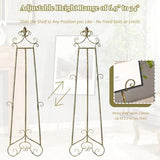 60” H Vintage Easel Stand for Sign, Large Adjustable Metal Display Standing for Displaying Pictures