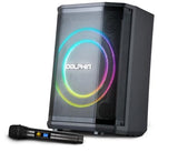 Dolphin Rechargeable Portable Bluetooth Party Speakers, 3D LED Ring Light, TWS, Wireless Microphone, and Multiple Playback Options, Easy-to-Carry, On-The-go, PA System, Karaoke-Ready