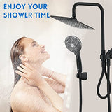 Shower Head Combo, Black 8'' High Pressure Rain/Rainfall Shower Head,5 Ryamen