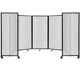 Versare Polycarbonate Room Divider 360 Portable Wall Partition | Freestanding Office Dividers | Locking Wheels | Privacy Screen Panels - 14' x 6' Clear Thermoplastic Polymer
