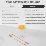 A Bar Above Bar Spoon Set, Spiral Handle, Stainless Steel Mixing Spoons for Cocktail Mixer Set, to Stir and Layer, Basic Professional or Home Bars Accessories (Stainless Steel, Combo)