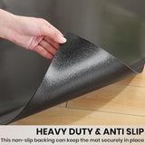 Black Chair Mat for Hardwood Floor, 58 x 84 Inch Plastic Floor Protector, 5'×7' Area Rug for Dining Room