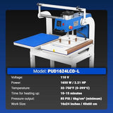 16x24 Inch Pneumatic Dual Platen Heat Press - Infrared Positioning Auto Lift Sublimation Transfer Machine with Full Touch LCD Screen