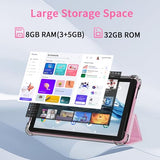 Android 15 Tablet with Case, 7 Inch 8GB RAM+32GB ROM/ 1TB Expandable Computer