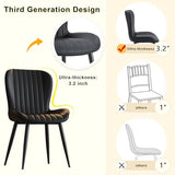 Dining Chairs Set of 4,Black Leather Dining Chair Upholstered