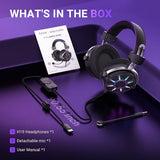 Wired Open Back Gaming Headset, Open Acoustic Audio, Breathable Mesh Fabric, 7.1 Surround Sound, Vibrant RGB