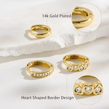YOIHUR Small Gold Huggie Hoop Earrings Set for Women, 14K Gold Plated Chunky Hypoallergenic Stack Cartilage Earrings, 3 pcs Dainty Cute Multiple Piercing Trendy Jewelry Festival's Day Gifts for Women