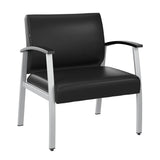 Waiting Room Guest Chair with Arms in Light Gray Vinyl, Reception Area Seating for Office and Lobby Bush Furniture