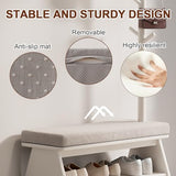 YQJJGL Coat Rack with Shoe Storage,Entryway Shoe Bench whit 8 Hook for Offices Bedroom Living Room,Small Shoe Bench,Walnut