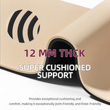 onlyhe Extra Thick 12mm TPE Exercise Yoga Mat with Strap, 1/2 Inch Non-slip Workout Mat for gymnastics, Pilates, Home, Workout, Gym Floor Fitness (Milk coffee + Black)