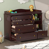 Brown Changing Table Dresser, Baby Nursery Dresser, Diaper Changing Table