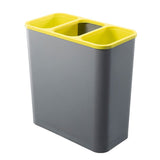 3-Cartment Pull-Out Trash Can for Kitchen & Bathroom 20L Recycling Bin Under Counter Gray Waste Basket for Office & Home Sorting