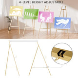 Gold Easel Stand for Sign, Heavy Duty Easel, 4-Tier AdjustableArt Easel for Painting