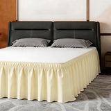 ANARACHON Twin Bed Skirt, Elastic Wrap Around Bed Skirt Twin Size, Bed Skirts for Adjustable Bed, Easy Fit with 18" Drop Length Tailored Drop Dust Ruffle (Light Yellow)